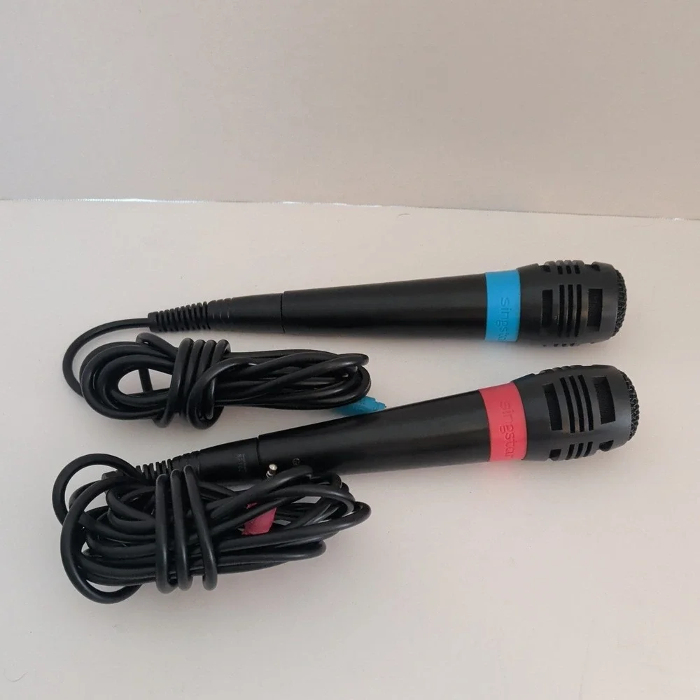 Sony SingStar Wired Microphones Red and Blue Pair for PlayStation PS2 PS3 PS4